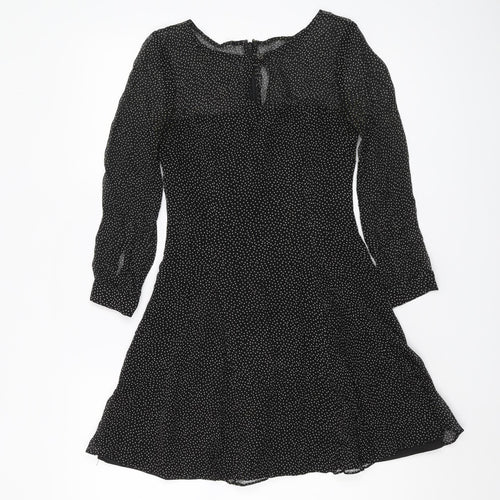 J.Crew Women's Black Polka Dot A-Line Dress Size 4