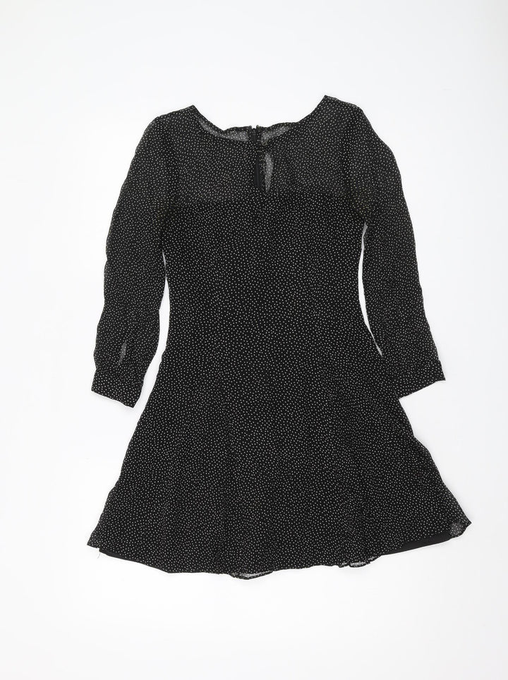J.Crew Women's Black Polka Dot A-Line Dress Size 4