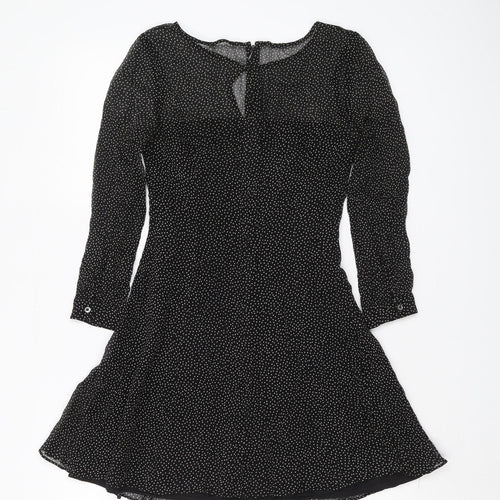 J.Crew Women's Black Polka Dot A-Line Dress Size 4