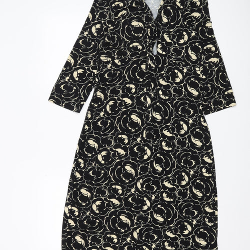 L.K. Bennett Women's Black Floral Shift Dress