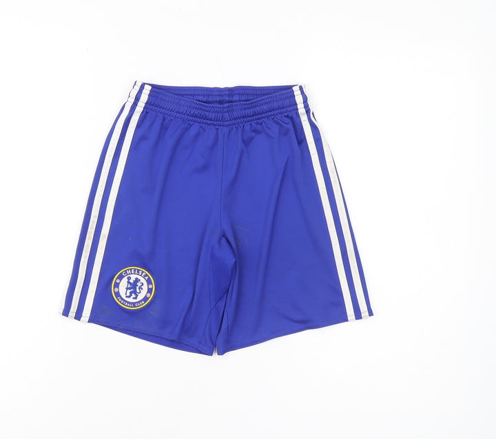 Adidas Boys Blue Athletic Shorts 9-10 Years Football Style