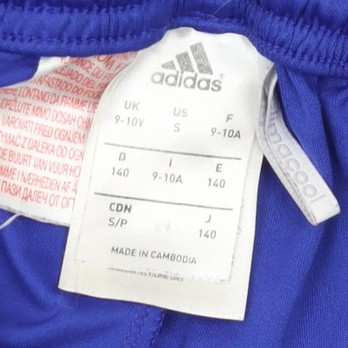 Adidas Boys Blue Athletic Shorts 9-10 Years Football Style