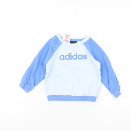 Adidas Unisex Baby Blue Pullover Top 3-6 Months