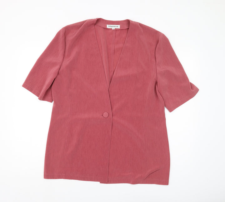 Windsmoor Women Red Short Sleeve V-Neck Top Size 14