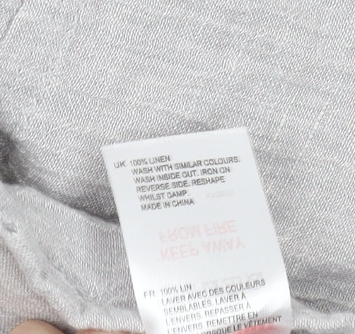 White Stuff Women's Grey Linen Jacket Size 8