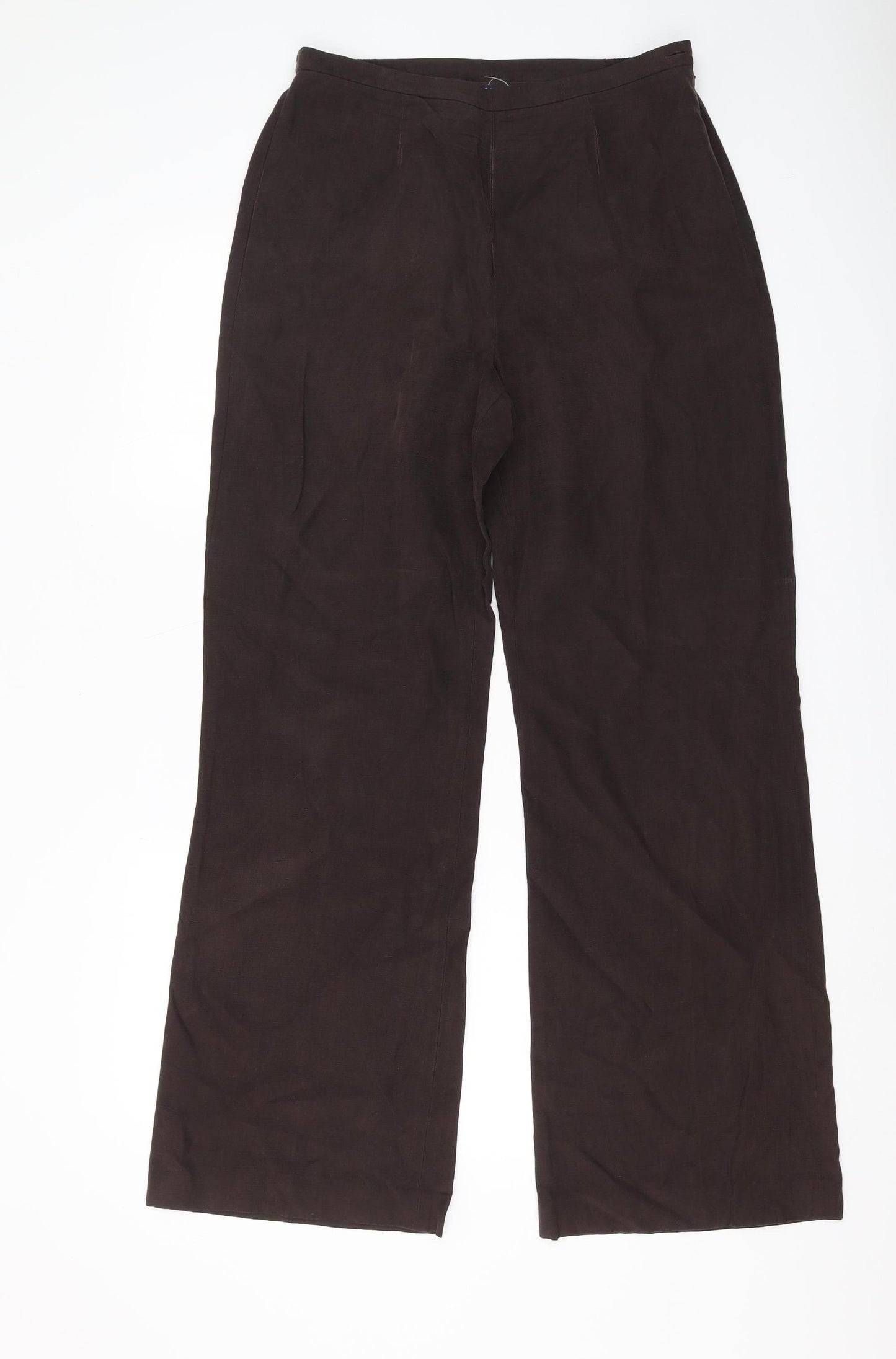 Windsmoor Women's Brown Wide-Leg Trousers Size 10