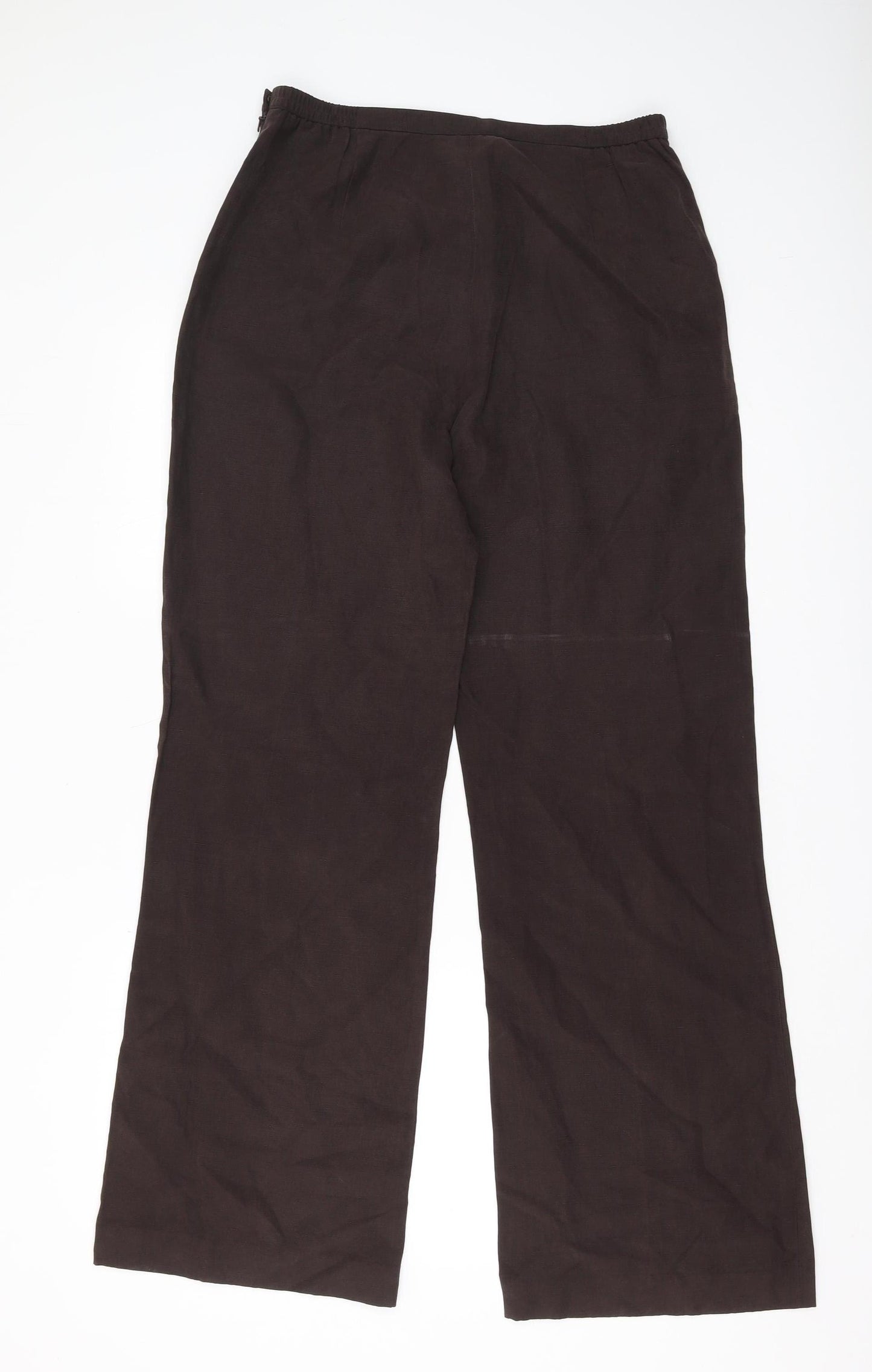 Windsmoor Women's Brown Wide-Leg Trousers Size 10
