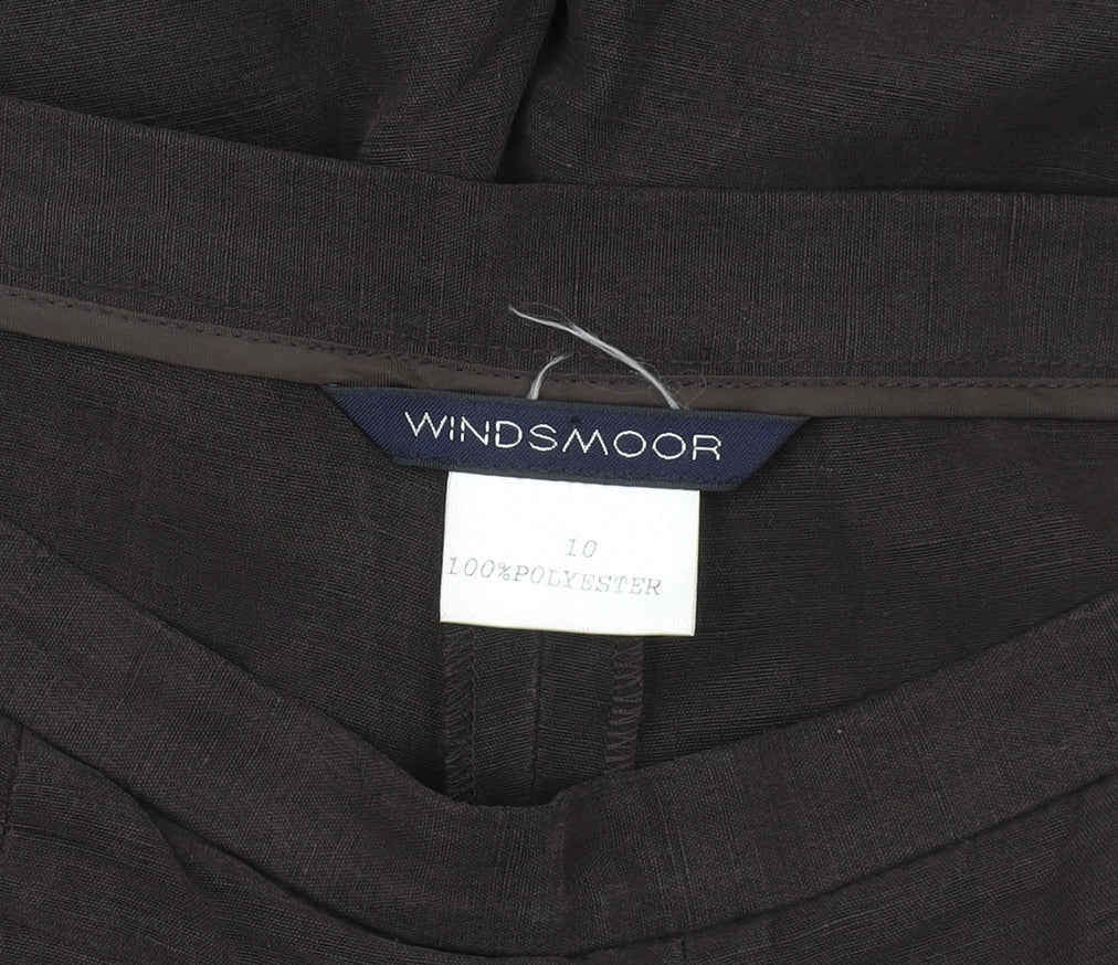 Windsmoor Women's Brown Wide-Leg Trousers Size 10