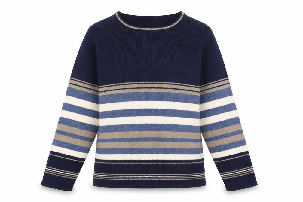 Front view of Honor Millburn Women's Multicoloured Striped Pullover
