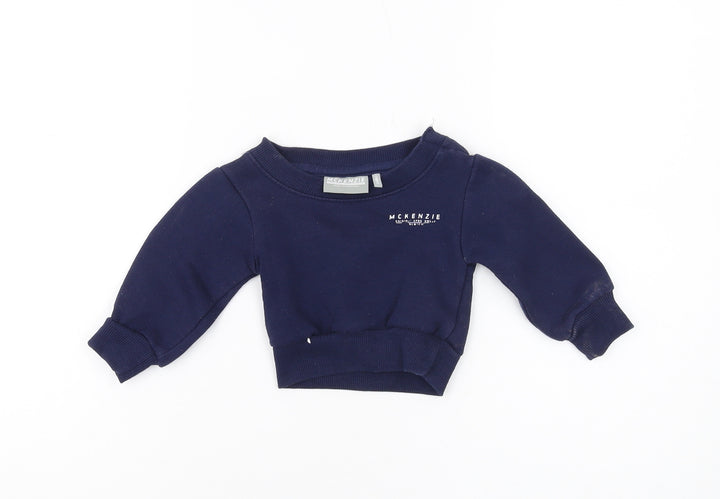 McKenzie Unisex Baby Blue Crew Neck Sweatshirt 0-3 Months