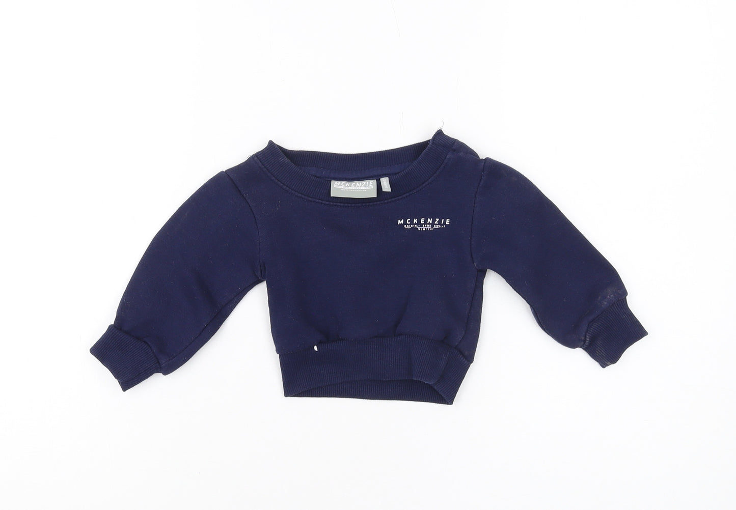 McKenzie Unisex Baby Blue Crew Neck Sweatshirt 0-3 Months
