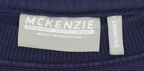 McKenzie Unisex Baby Blue Crew Neck Sweatshirt 0-3 Months