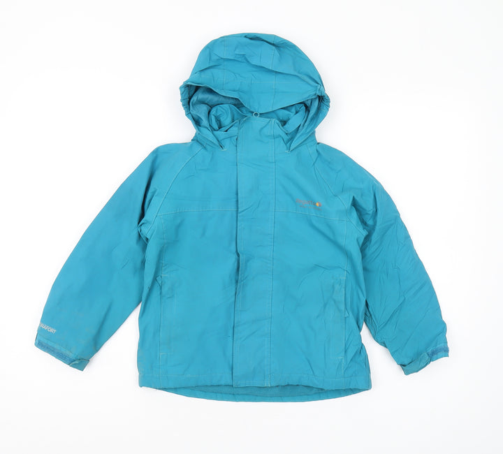 Regatta Girls Blue Parka Jacket 5-6 Years Hooded Waterproof
