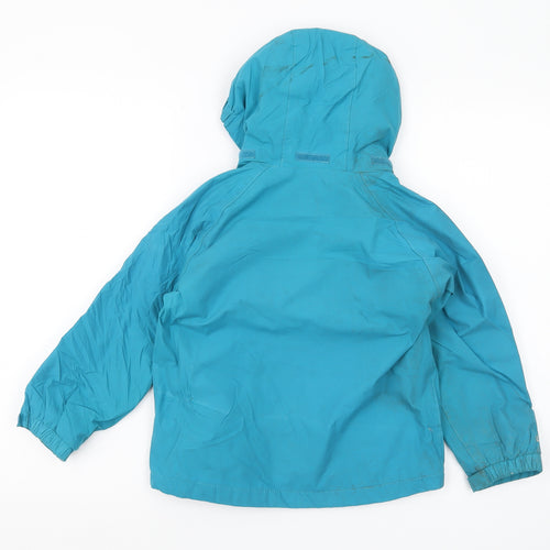 Regatta Girls Blue Parka Jacket 5-6 Years Hooded Waterproof