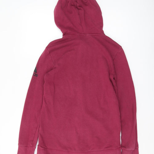 Adidas Women's Red Hooded Full Zip Hoodie Size S