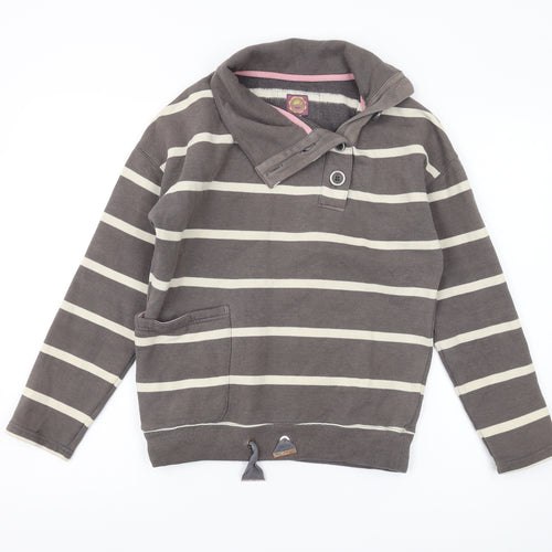 Joules Women's Brown Striped Pullover Sweatshirt XS