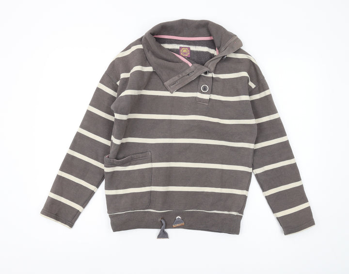 Joules Women's Brown Striped Pullover Sweatshirt XS