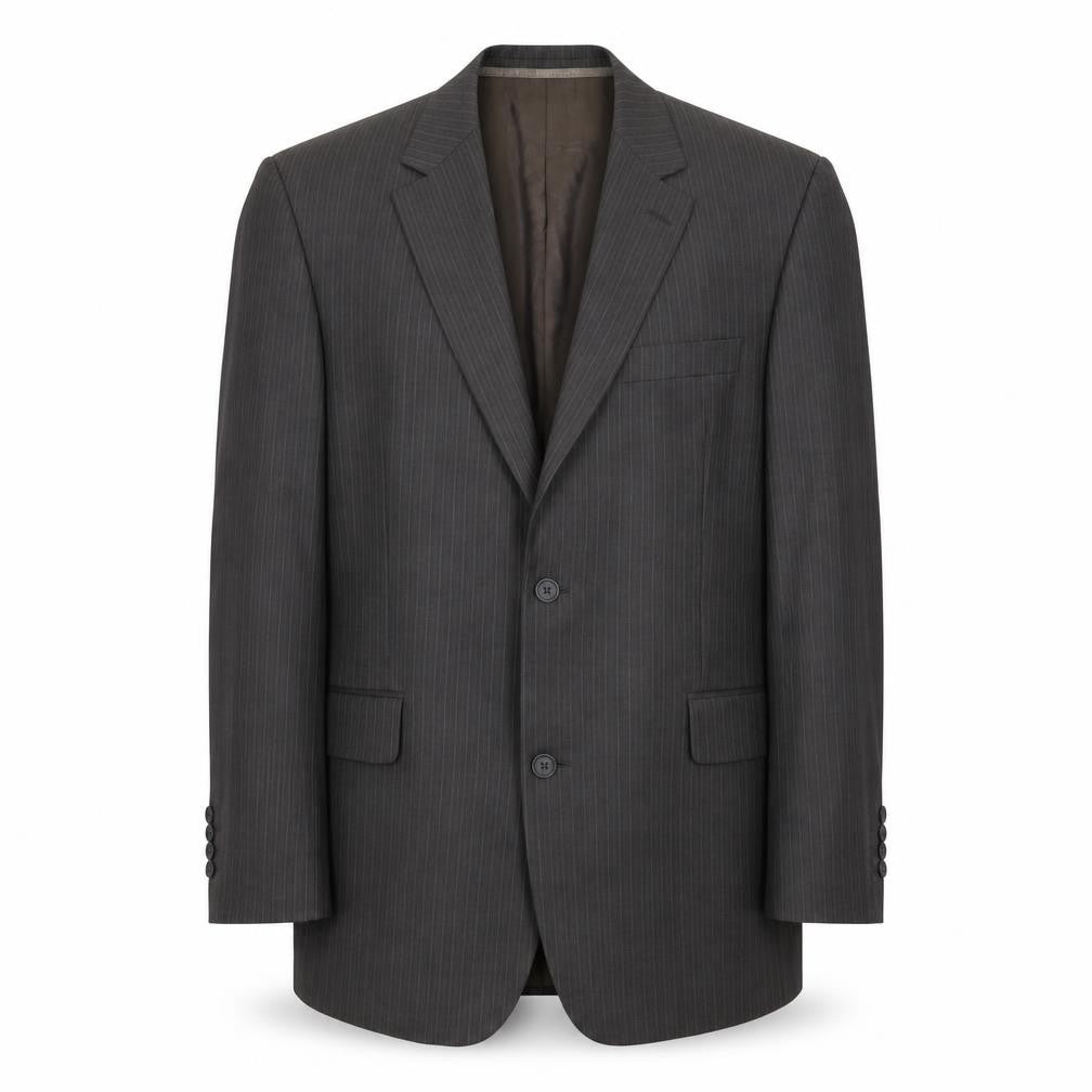 Front view of Daniel Hechter Men's Grey Striped 40 Blazer Jacket