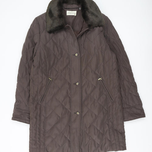 Eastex Women's Brown Quilted Long Coat Size 10