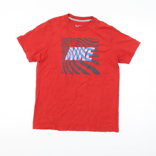 Nike Boys Red Graphic Print T-Shirt M