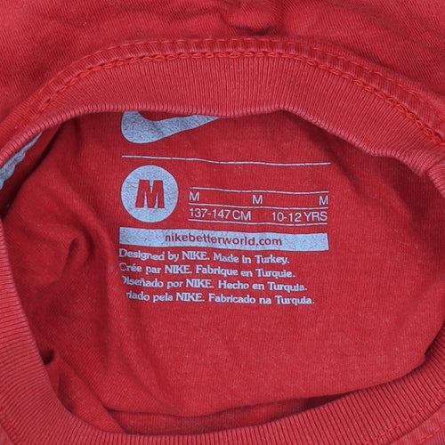 Nike Boys Red Graphic Print T-Shirt M