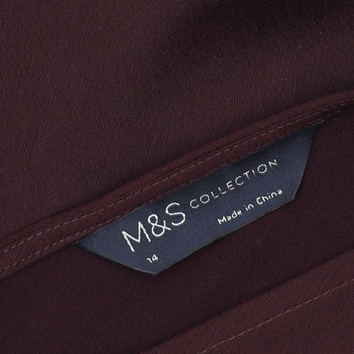Marks and Spencer Women's Purple Slip Dress, Size 14, Midi
