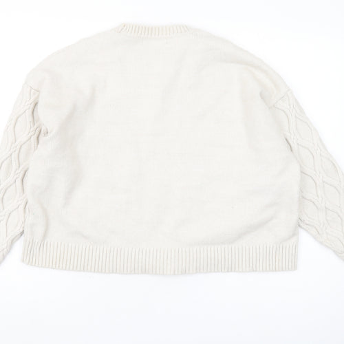 Marks and Spencer Women's Ivory Crew Neck Pullover Jumper XL