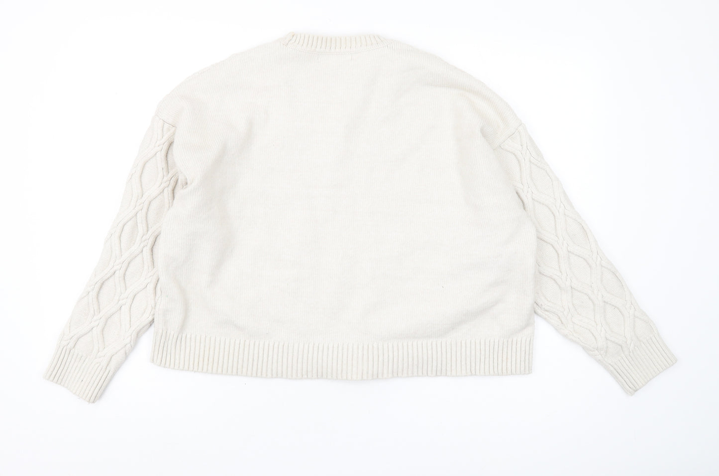 Marks and Spencer Women's Ivory Crew Neck Pullover Jumper XL