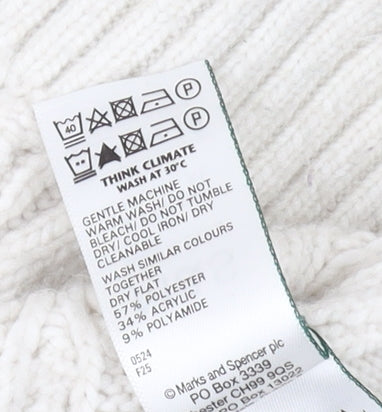 Marks and Spencer Women's Ivory Crew Neck Pullover Jumper XL