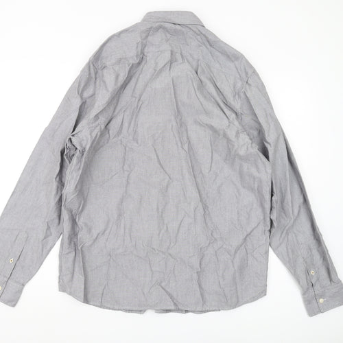 Ted Baker Men's Grey Long Sleeve Button-Up Shirt