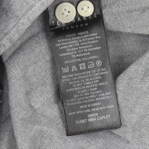 Ted Baker Men's Grey Long Sleeve Button-Up Shirt