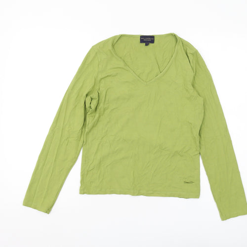 Paul Costelloe Green V-Neck Women's T-Shirt Size 4