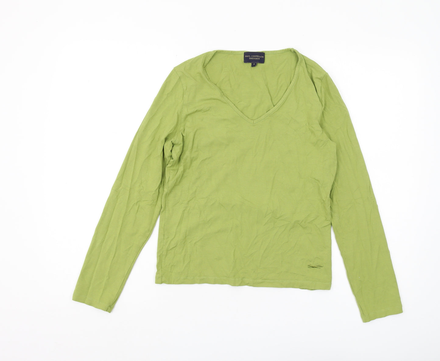 Paul Costelloe Green V-Neck Women's T-Shirt Size 4