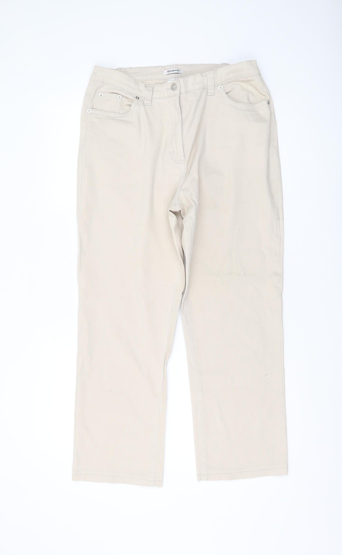 Damart Women's Beige Straight-Leg Jeans Size 12