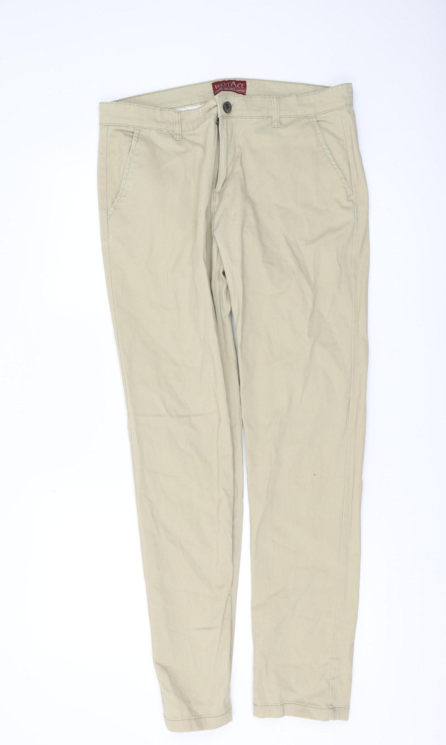 WestAce Men's Beige Chino Trouser Size 36 Regular Fit