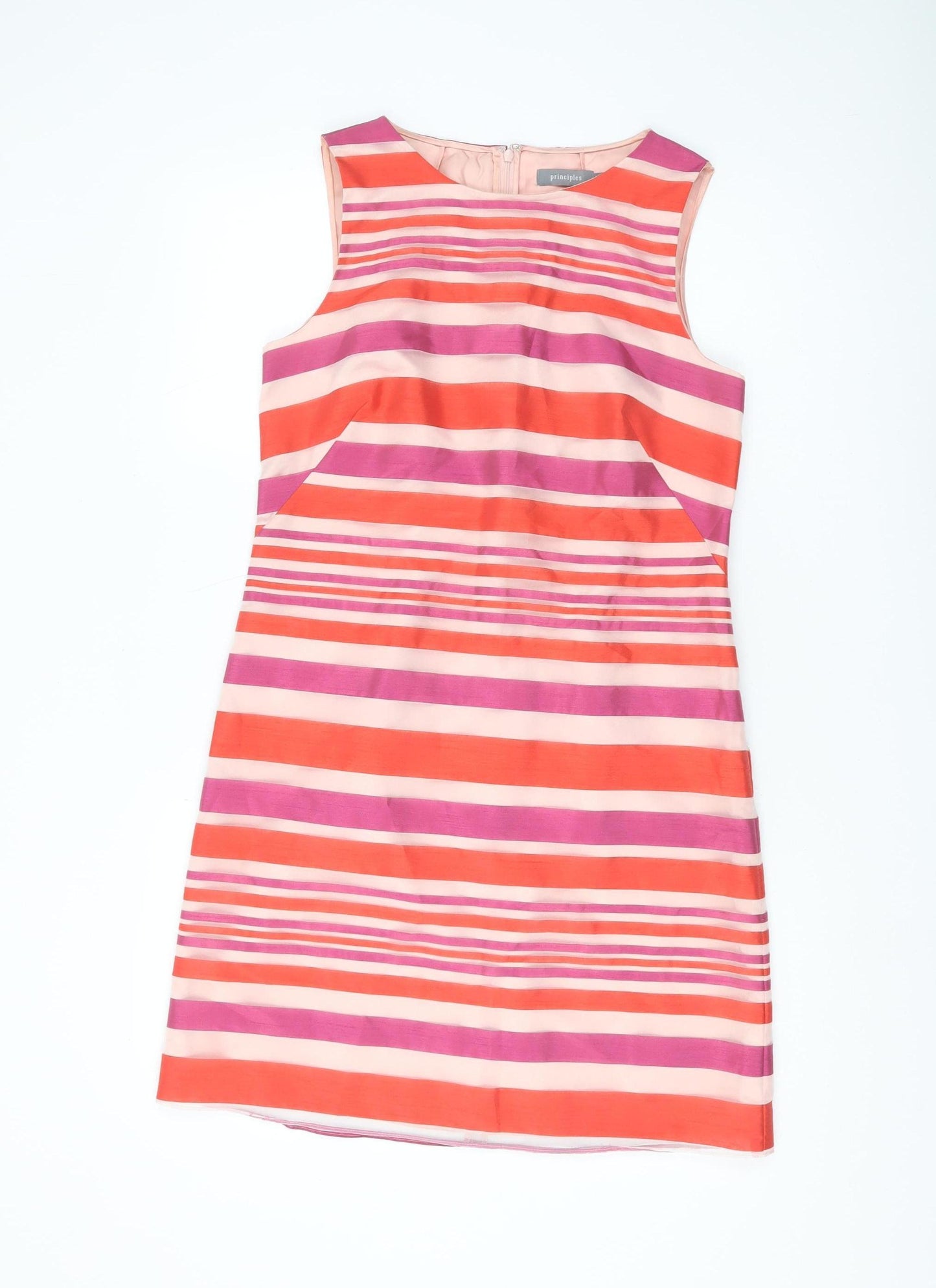 Principles Women's Pink & Orange Striped Shift Dress Size 10