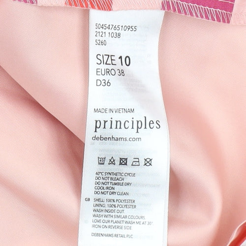 Principles Women's Pink & Orange Striped Shift Dress Size 10