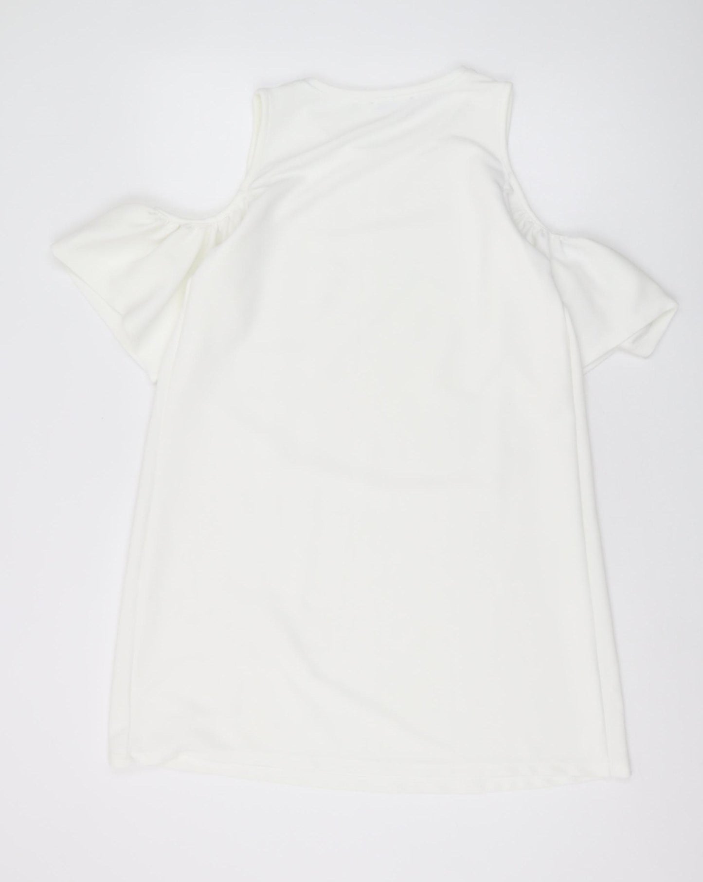 Zara Women White A-Line Dress L Cold Shoulder