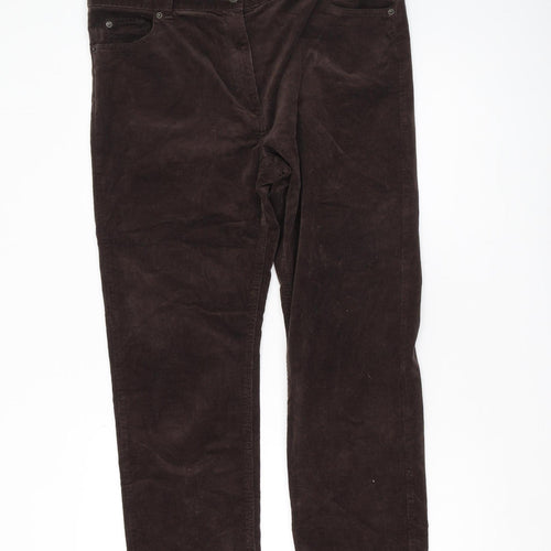 Marks and Spencer Women's Brown Corduroy Trousers Size 16