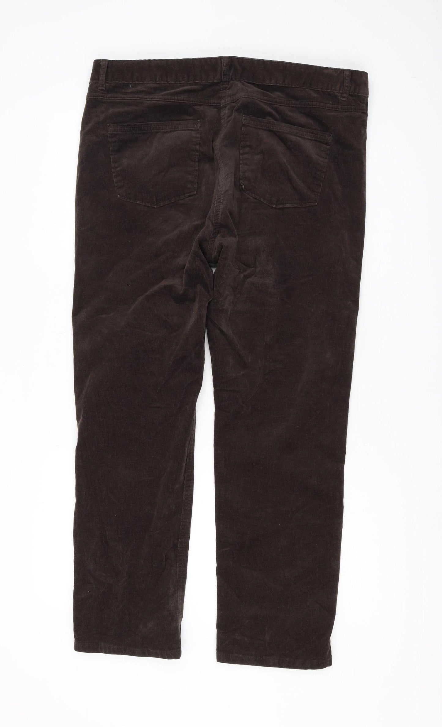 Marks and Spencer Women's Brown Corduroy Trousers Size 16