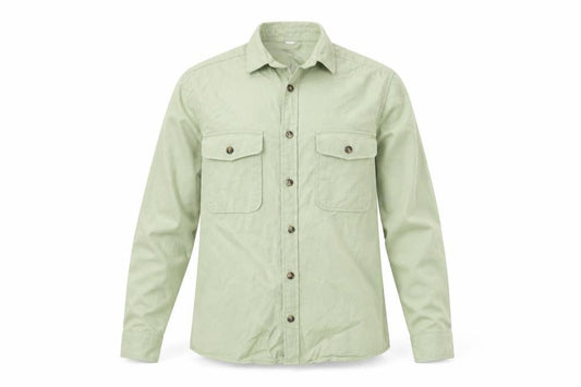 Front view of ASOS Men's Green Button-Up Shirt XS
