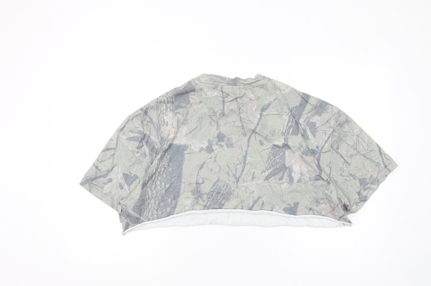 WEEKDAY Unisex Green Camo T-Shirt, L, Cropped Casual