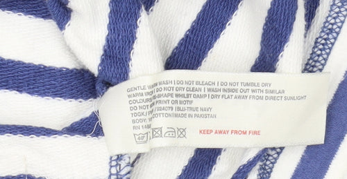 FatFace Girls Blue Striped Pullover Hoodie - Size 12 Years