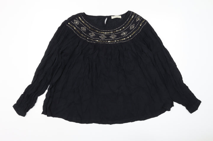 Marks and Spencer Women's Black Studded Blouse Size 16