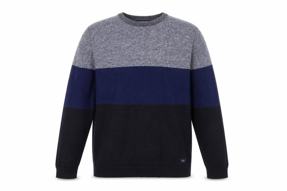 Front view of C&A Men's Blue Striped jumper Large