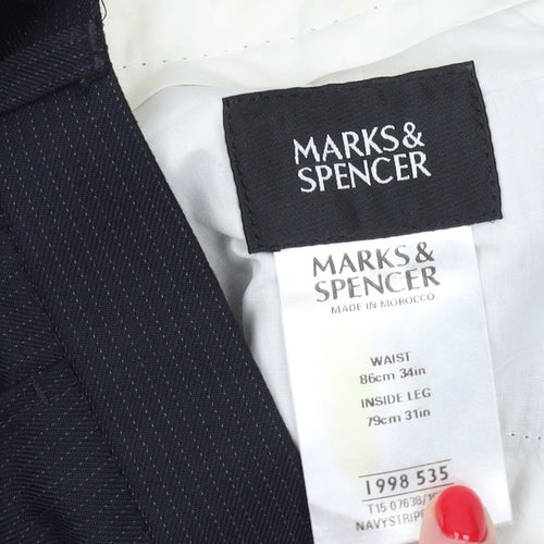 Marks and Spencer Men's Black Dress Pants 34 Regular