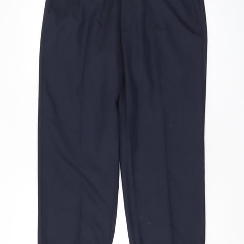 Marks & Spencer Men's Blue Regular Fit Trousers, L