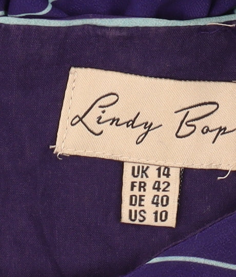 Lindy Bop Women's Multicoloured A-Line Dress Size 14