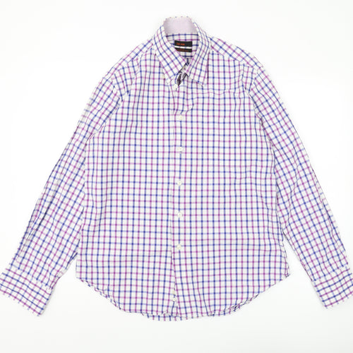 Zara Man Multicoloured Check Long Sleeve Shirt L