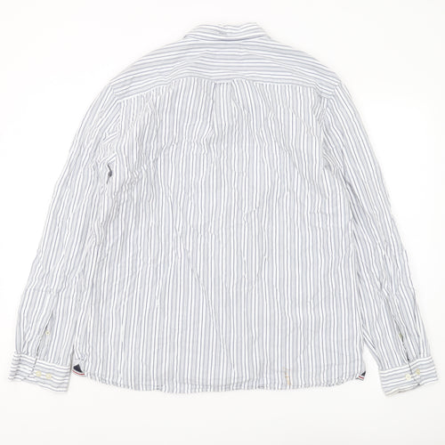 Marks and Spencer Men's XL Blue Striped Shirt